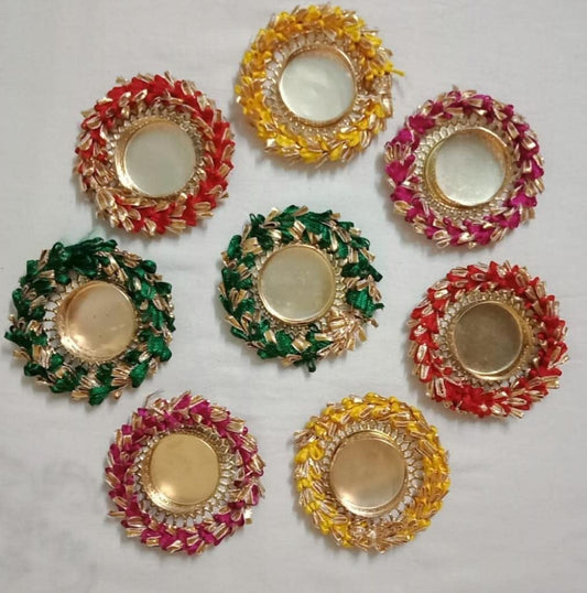 Mix Colour Tealight Candle Holder for Indian Festival Home Decoration- Set of 8 Pcs - Seeds Ville