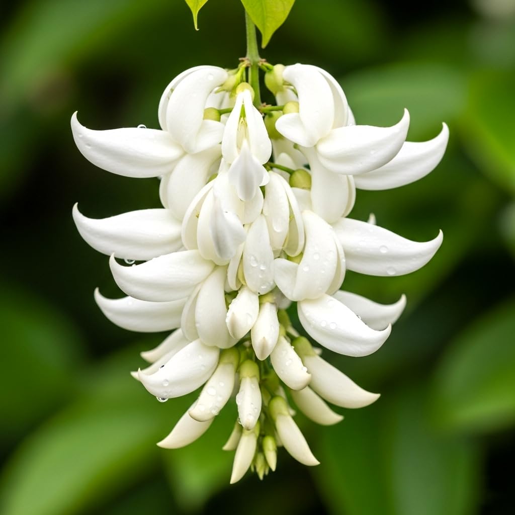 BlimBurn 50+ SEEDS- Climbing Jade Vine Flower Seeds For Home Garden, Balcony & Wall Covering | Low Maintenance & Fast Growing (ANGELIC WHITE) - Seeds Ville
