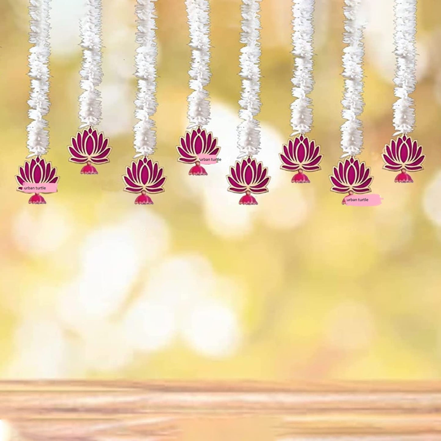 Urban Turtle Wall Hangings for Home Decoration with LED Tea Lights, Diwali Lights, Home Living Décor, Handmade Diwali Decoration Wall hangings, Door Valance Hanging for Wedding (Set of 5) - Seeds Ville