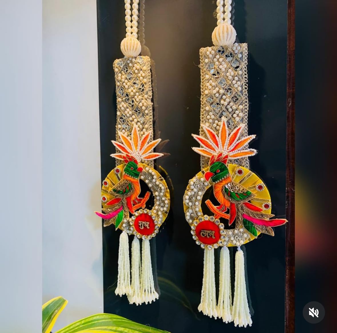 Urban Turtle Shubh Labh Wall Hanging Torans for Entrance Door for Diwali Festival-Decoration Garland for Pooja Room -Parrot Bandarwal -Multicolour,40 CM - Seeds Ville