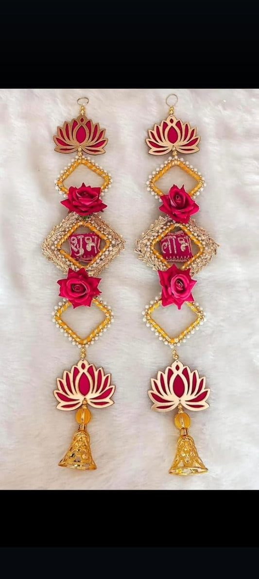 Urban Turtle Shubh Labh Hanging Wall - Best for Home Decor, Diwali Decoration, Mandir, Festive and Event (Handmade) (Pack of 2) - Seeds Ville