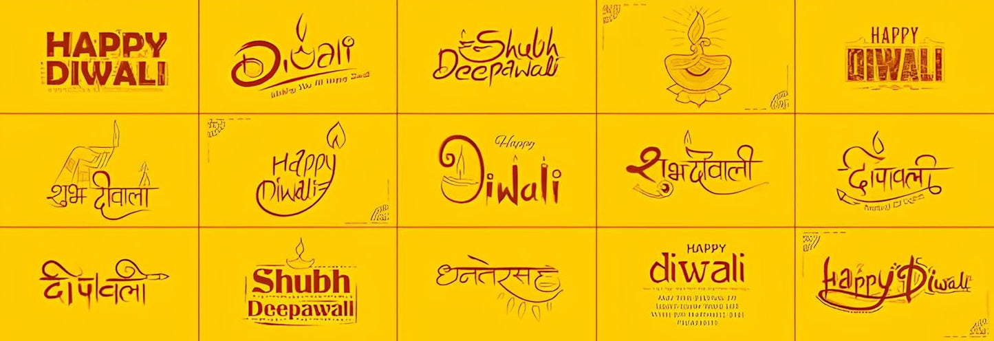 Tealight Candle Diya Holder Rangoli Set for Diwali, Navratri, Indian Festival Home Decoration- 9 Pcs - Seeds Ville