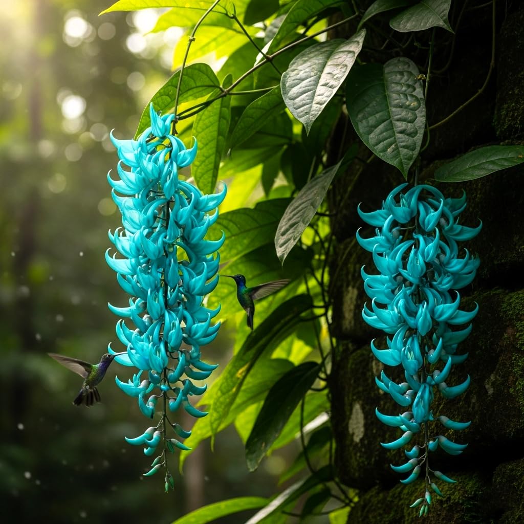 BlimBurn 50+ SEEDS- Climbing Jade Vine Flower Seeds For Home Garden, Balcony & Wall Covering | Low Maintenance & Fast Growing (CELESTIAL BLUE) - Seeds Ville