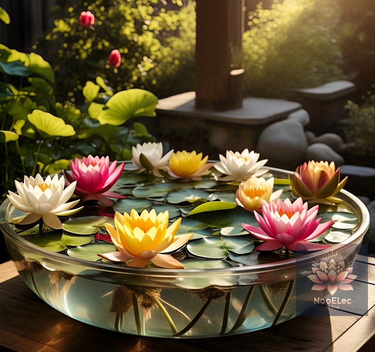 NooElec Seeds India 60 SEEDS- Rainbow Bowl Lotus Seeds, Mixed Colors, Indoor/Outdoor, Low Maintenance, Year-Round Bloom. - Seeds Ville