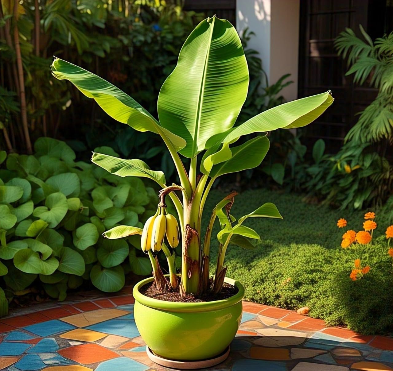 BlimBurn Dwarf Banana Seeds for Planting - 40+ Hybrid Seeds for Indoor/Outdoor Grow, Fast Growing, Easy Care, Year-Round Fruit Production - Seeds Ville