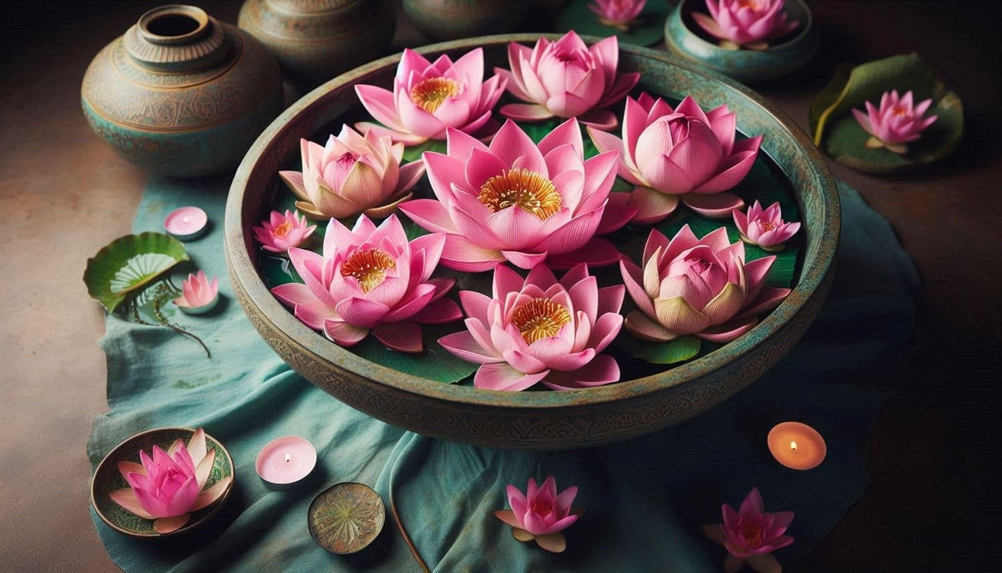 20+ SEEDS-Mini Pink Bowl Lotus HYBRID Flower Seeds Pack- Grow Year Round-Grow Indoor & Outdoor Both. - Seeds Ville