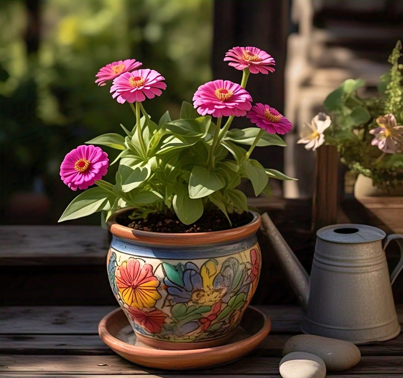 Earth Hopper 50+ SEEDS- Compact Zinnia Flower Hybrid Seeds- All Year Growing & Low Maintenance Plant Seeds (Pink) - Seeds Ville