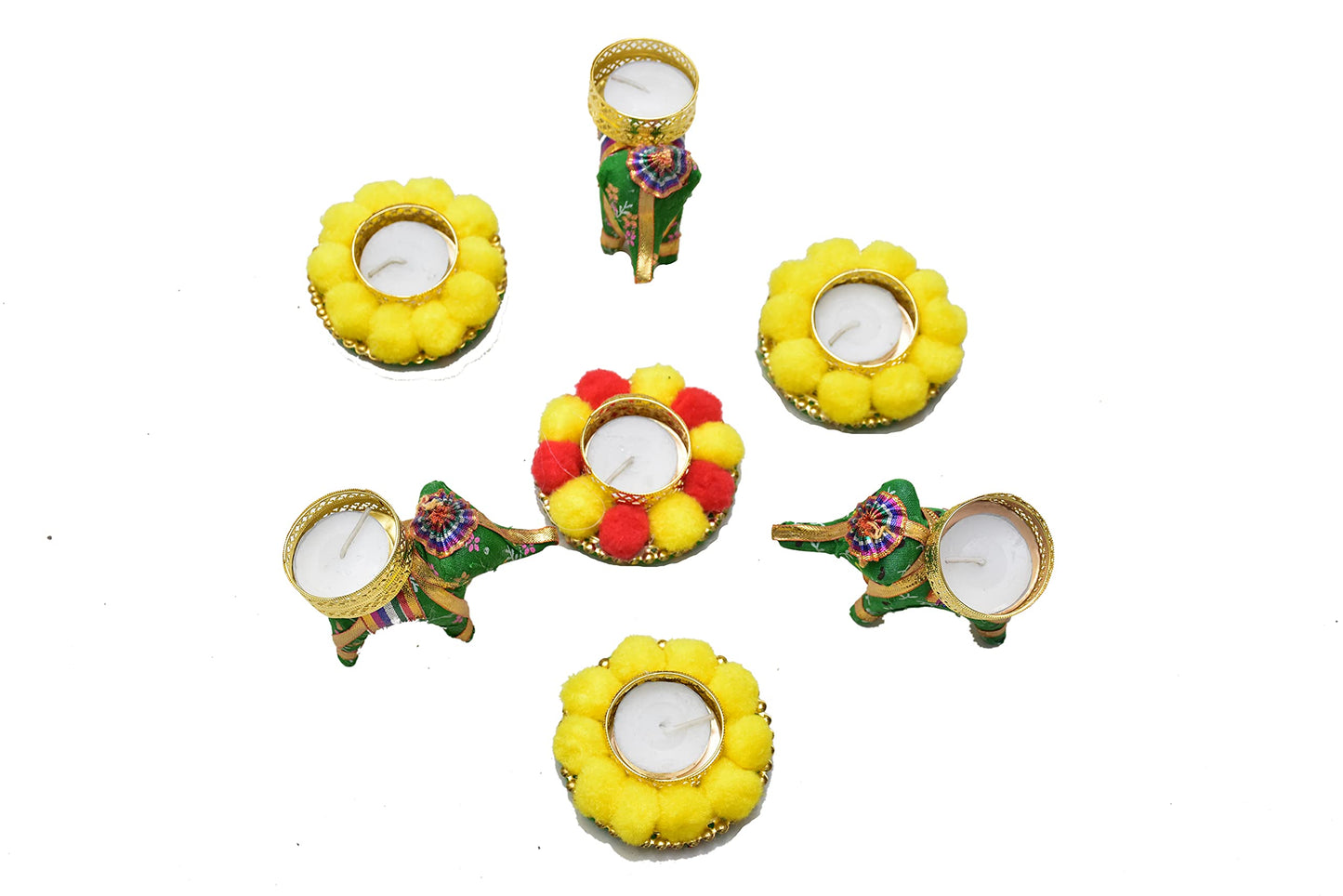 Urban Turtle® Beautiful Flower Diya Rangoli Mat for Diwali Decoration | Home Decor Items | Festive Season (Pink) - Seeds Ville
