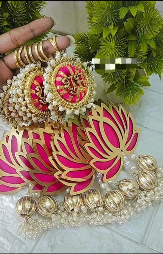 Urban Turtle Shubh labh Decorative Designer Handcrafted 2 Piece Door Hanging with Lotus Side Door Toran for Mandir Decoration Diwali Decor Hangings Diwali Navratri - Seeds Ville