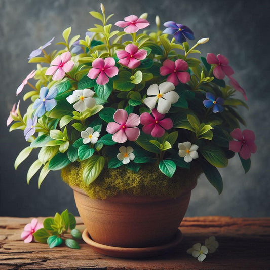 NooElec Seeds India 50+ SEEDS- Heavy Bloomer Hybrid Vinca Mix Periwinkle Flower Seeds For Planting- Grow Year Round. - Seeds Ville