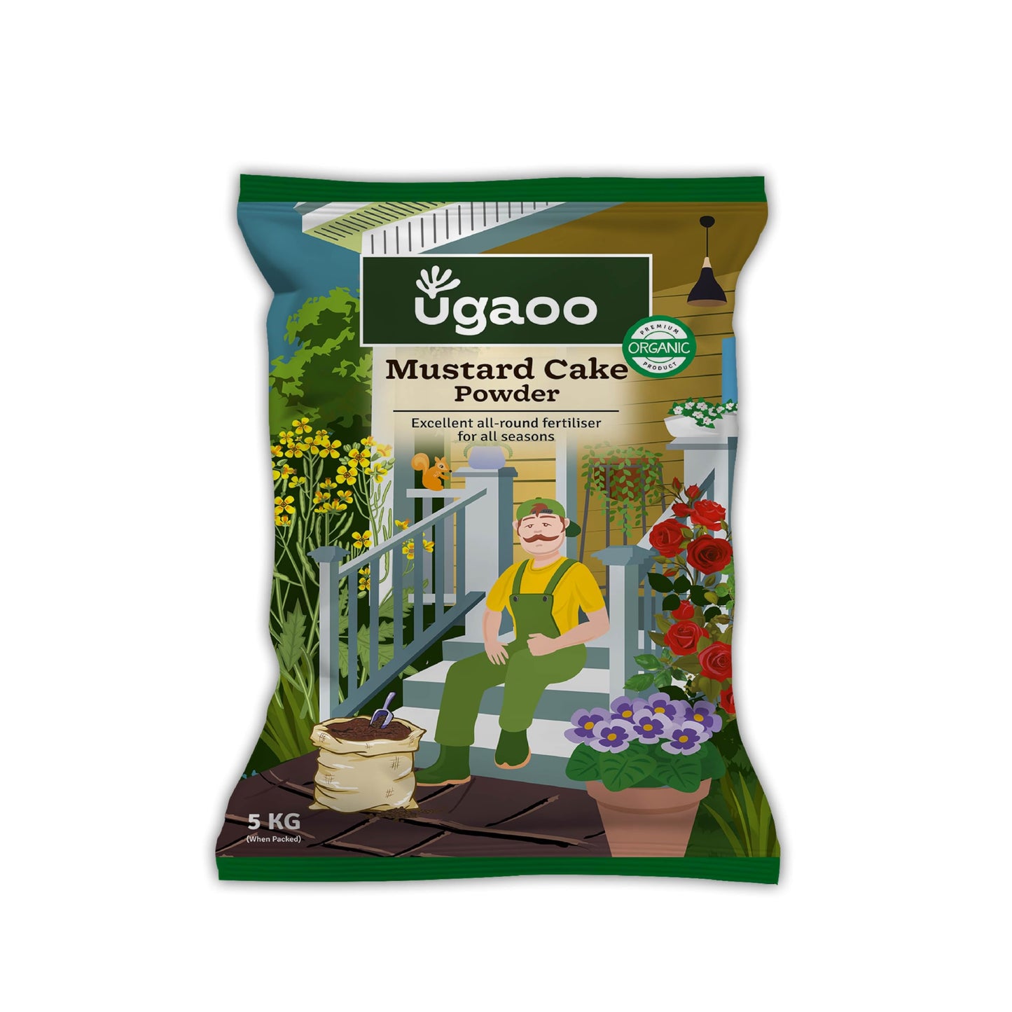 UGAOO Mustard Oil Cake Powder for Healthy Plants And Soil - 1 Kg