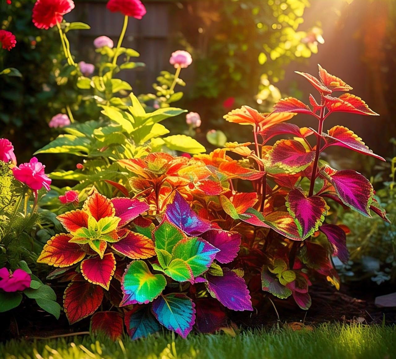 BlimBurn Rare Rainbow Coleus Hybrid Seeds Pack -55+ Pcs -Compact, Indoor/Outdoor, Easy to Grow & Care -Grow Year Round - Seeds Ville