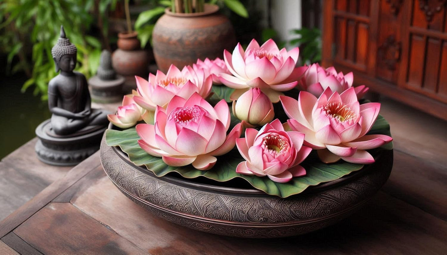 20+ SEEDS-Mini Pink Bowl Lotus HYBRID Flower Seeds Pack- Grow Year Round-Grow Indoor & Outdoor Both. - Seeds Ville
