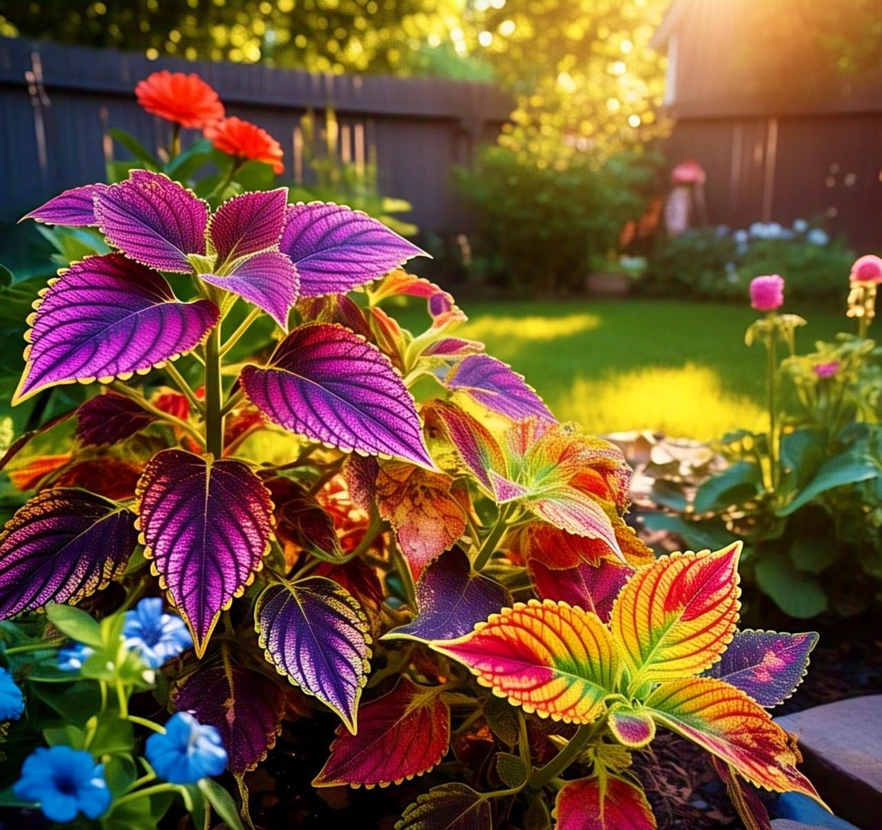 BlimBurn Rare Rainbow Coleus Hybrid Seeds Pack -55+ Pcs -Compact, Indoor/Outdoor, Easy to Grow & Care -Grow Year Round - Seeds Ville