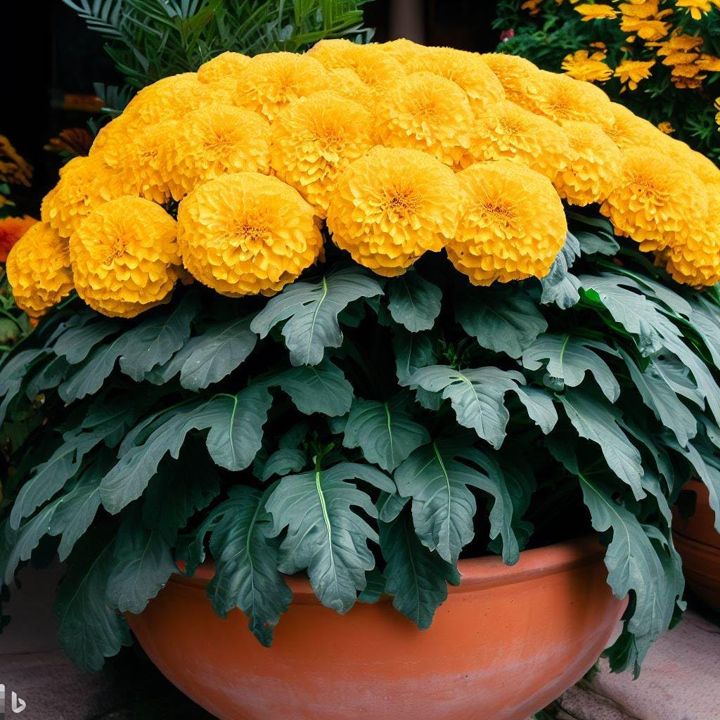 Earth Hopper 100+ Seeds- Marigold African High Yield Hybrid Flower Seeds For Gardening - Seeds Ville