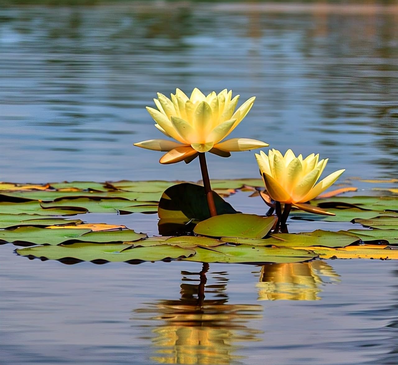 BlimBurn Golden Lotus Flower Seeds Pack - 20 Pcs - Low Maintenance, Easy to Grow, All Year Bloom - Seeds Ville