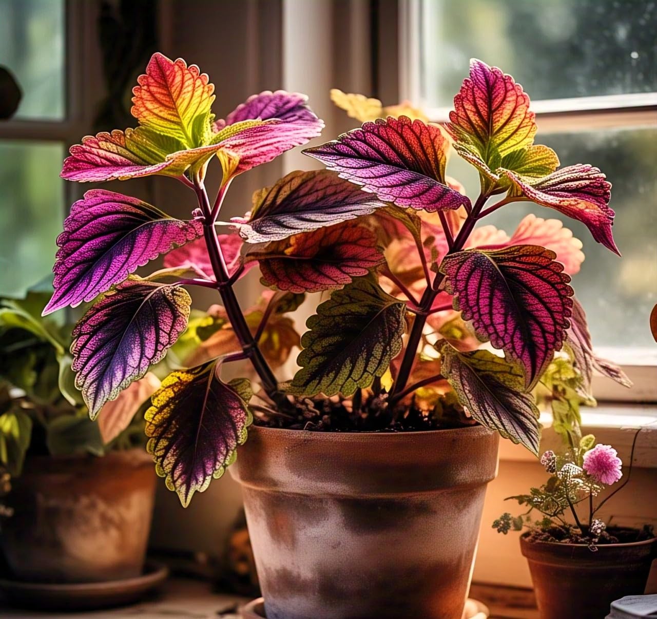 BlimBurn Rare Rainbow Coleus Hybrid Seeds Pack -55+ Pcs -Compact, Indoor/Outdoor, Easy to Grow & Care -Grow Year Round - Seeds Ville