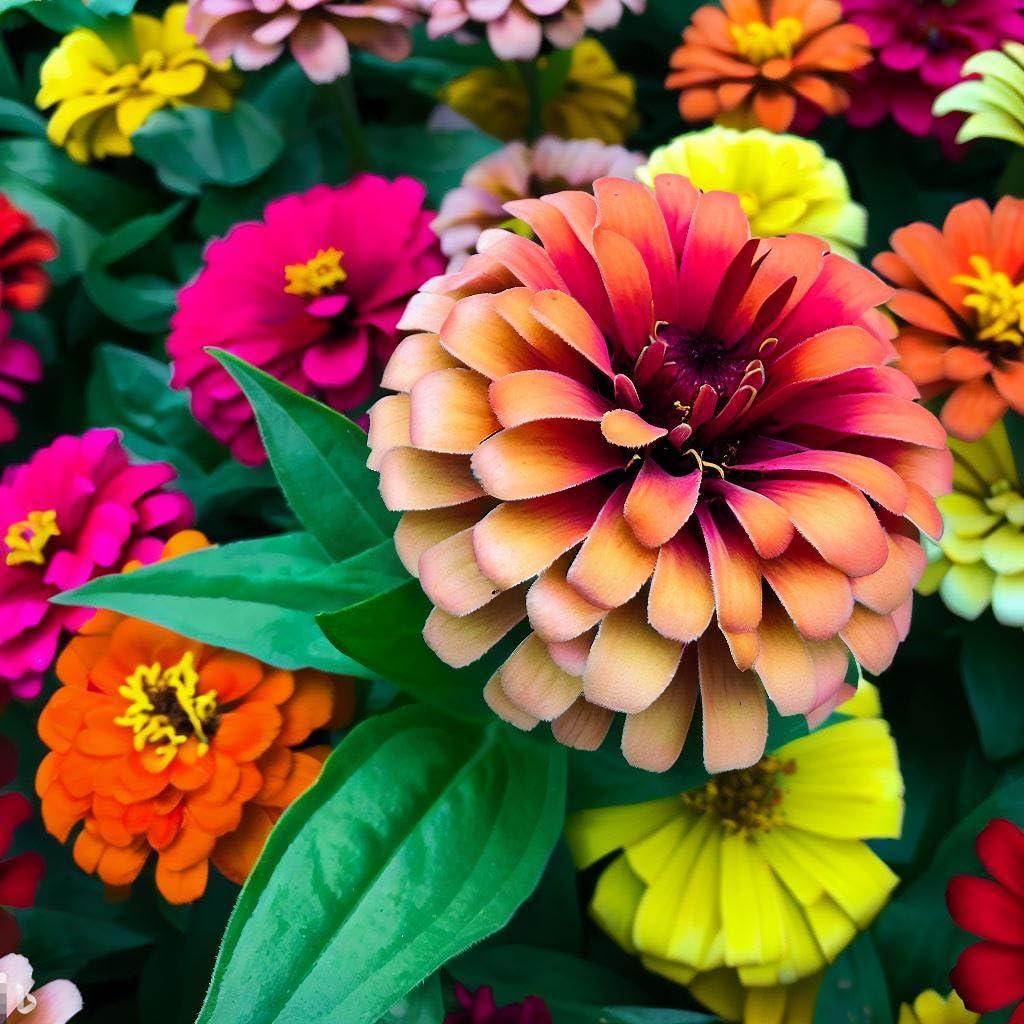 Agro Acres Hybrid Zinnia Flower Seeds For Home Garden - 20 Seeds Trial Pack - Seeds Ville