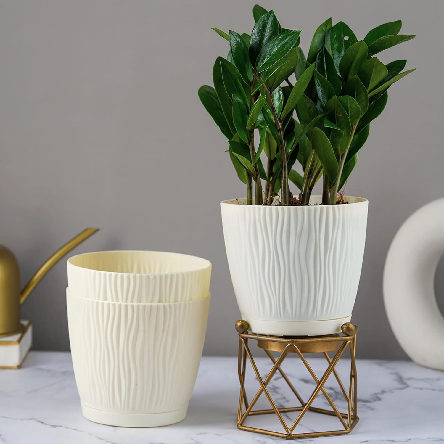 indoor plant pots plastic Nurturing Green® Set of 3 Self Watering Pots for Home, Decor & Garden – Seeds Ville