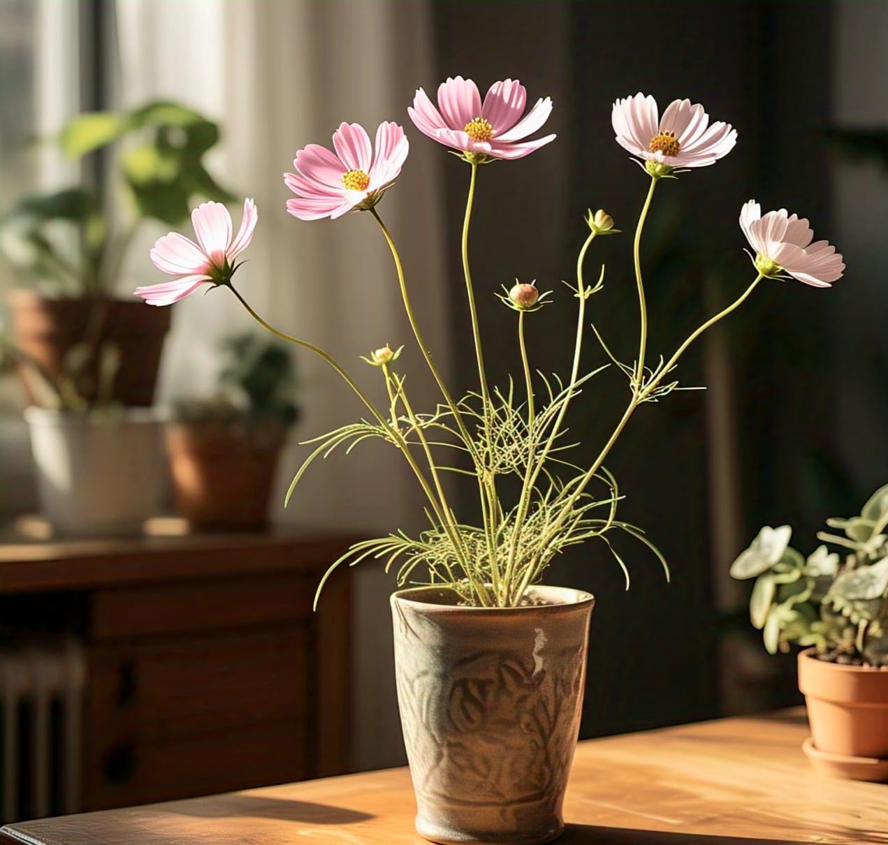 50 Seeds- Hybrid Compact Cosmos Mix Flower Seeds For Planting, Grow Year Round. Low Maintenance. Drought Tolerant - Seeds Ville