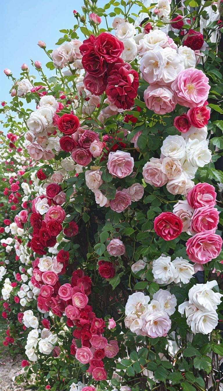 Imported Climbing Rose Flower seeds for Home and Kitchen Gardening Pack 80 to 100 seeds (MIXEDCOLOR SHADE-3)