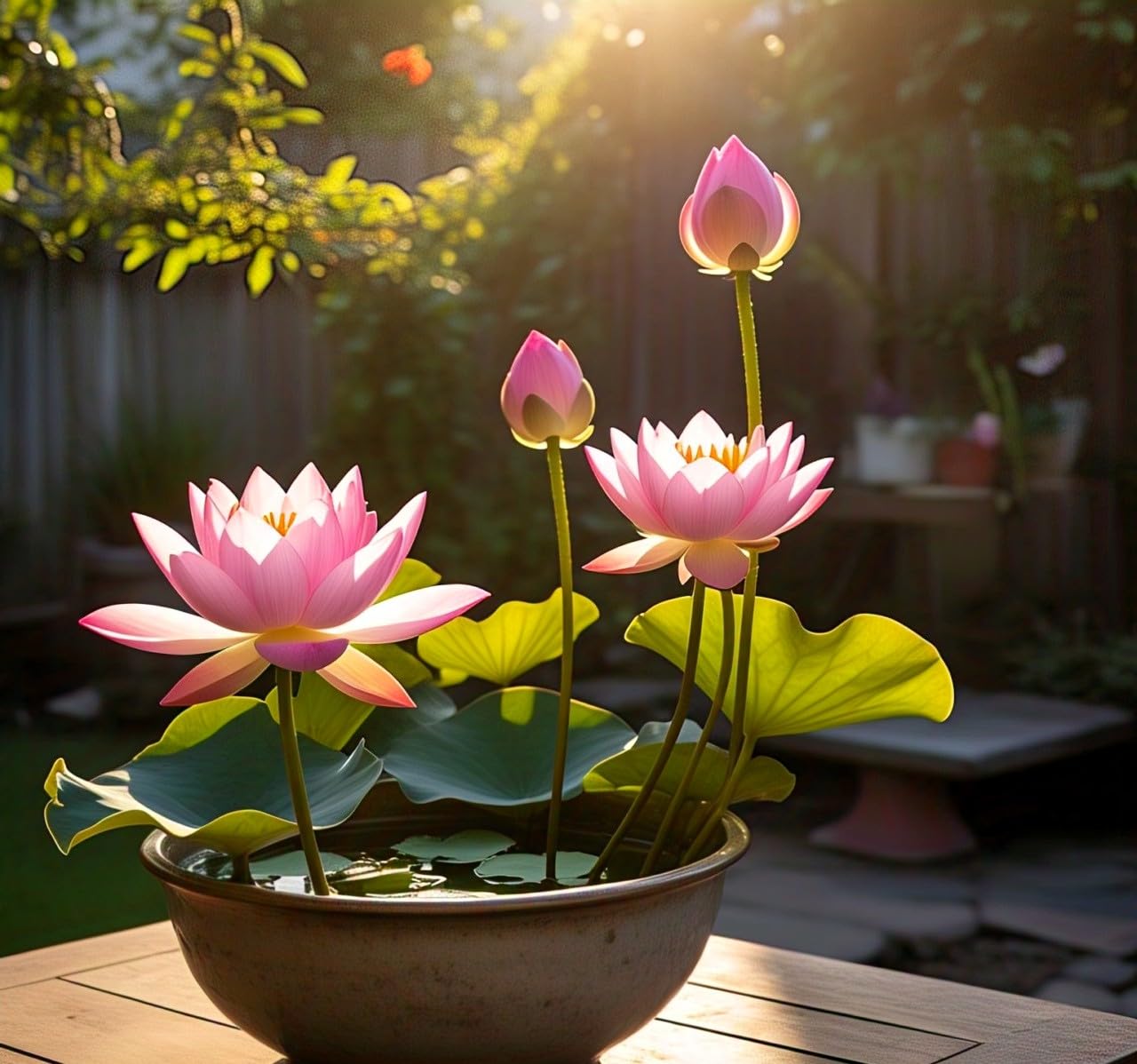 BlimBurn Dwarf Pink Bowl Lotus Flower Seeds - 25 Seeds - Perfect for Indoor & Outdoor Gardening - Seeds Ville