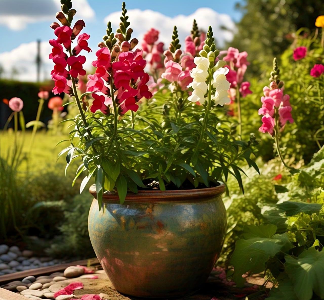 BlimBurn Snapdragons Flower Seeds for Indoor & Outdoor - 50 Seeds, Hybrid, Easy to Grow, All Season Blooming - Seeds Ville