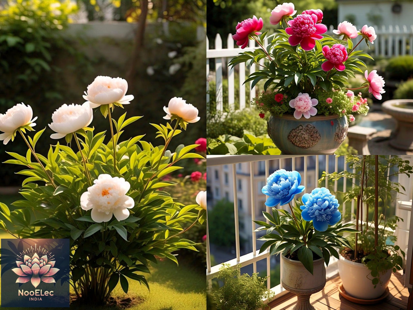 NooElec Seeds India -70 Pcs- Peony Flower Hybrid Seeds - Enjoy Vibrant Blooms Year-Round, Easy Indoor/Outdoor Planting (RAINBOW LOTUS (Wonder Mix)) - Seeds Ville