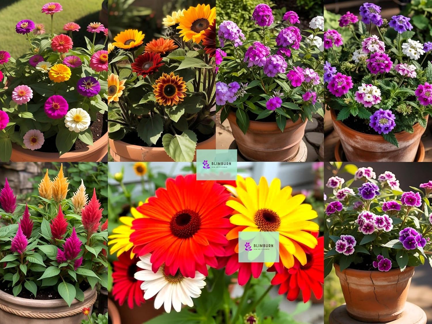 BlimBurn 1200+ Pcs - October to December Sowing Hybrid Flower Seeds Combo - 20-in-1 Pack for Vibrant Summer Flowers - Seeds Ville