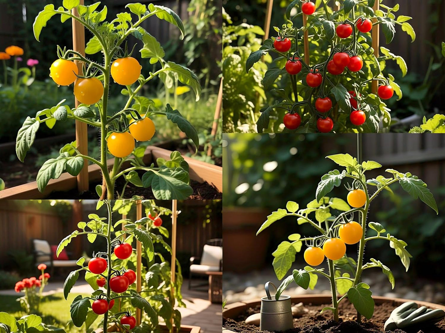 Organic Cherry Tomato Dwarf Mix Color 100+ Seeds, Red & Yellow, Non-Gmo Seeds - Seeds Ville