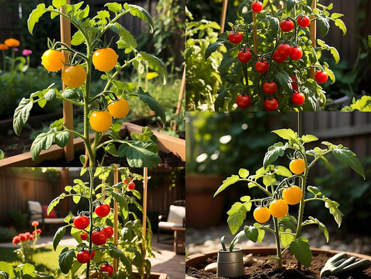 Organic Cherry Tomato Dwarf Mix Color 100+ Seeds, Red & Yellow, Non-Gmo Seeds - Seeds Ville
