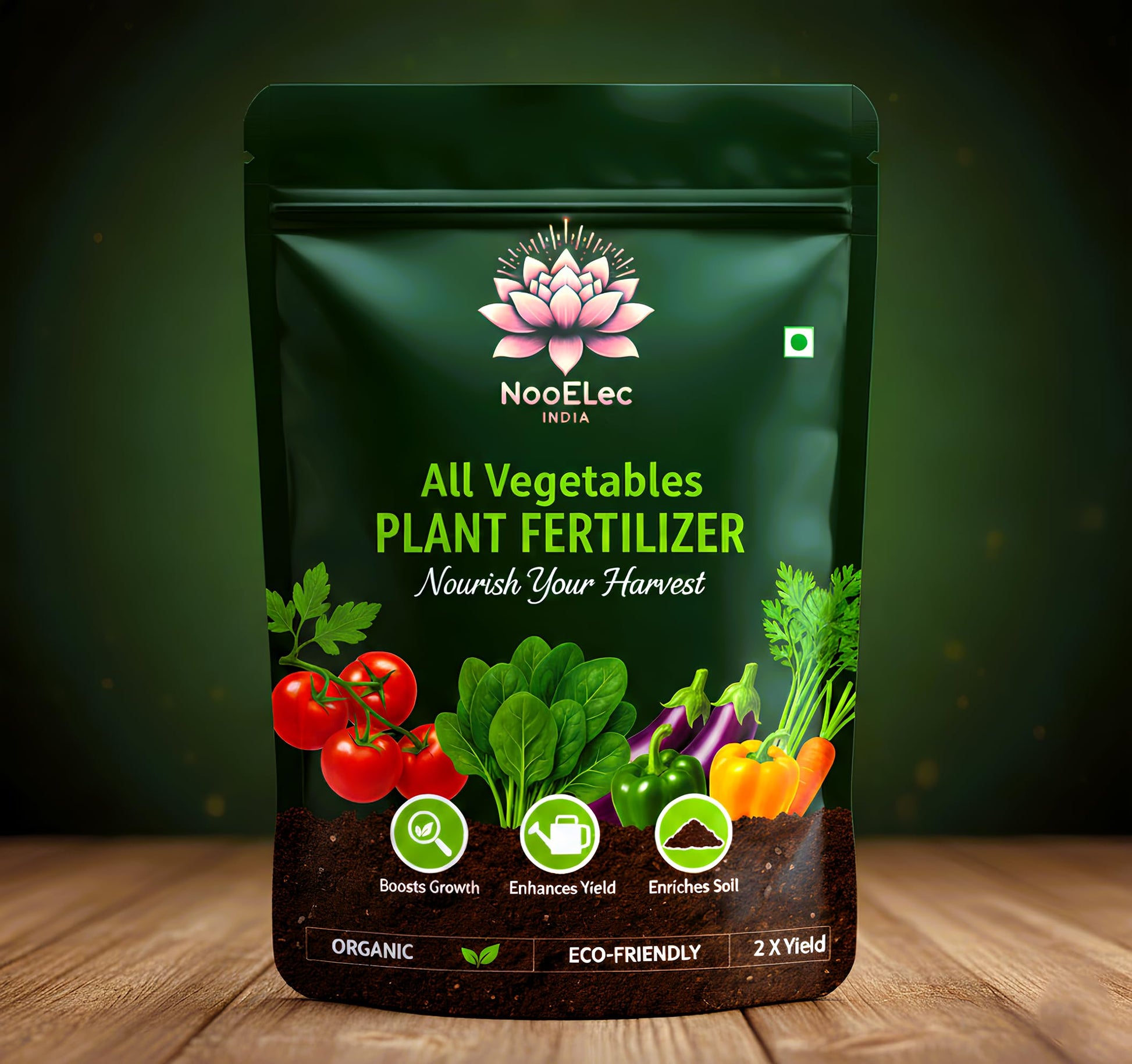 All Vegetables Plant Food Fertilizer Pack | 2X Yield Formula, Disease Protection, Healthy Roots | With Power of Neem & Mycorrhiza (1 KG) - Seeds Ville