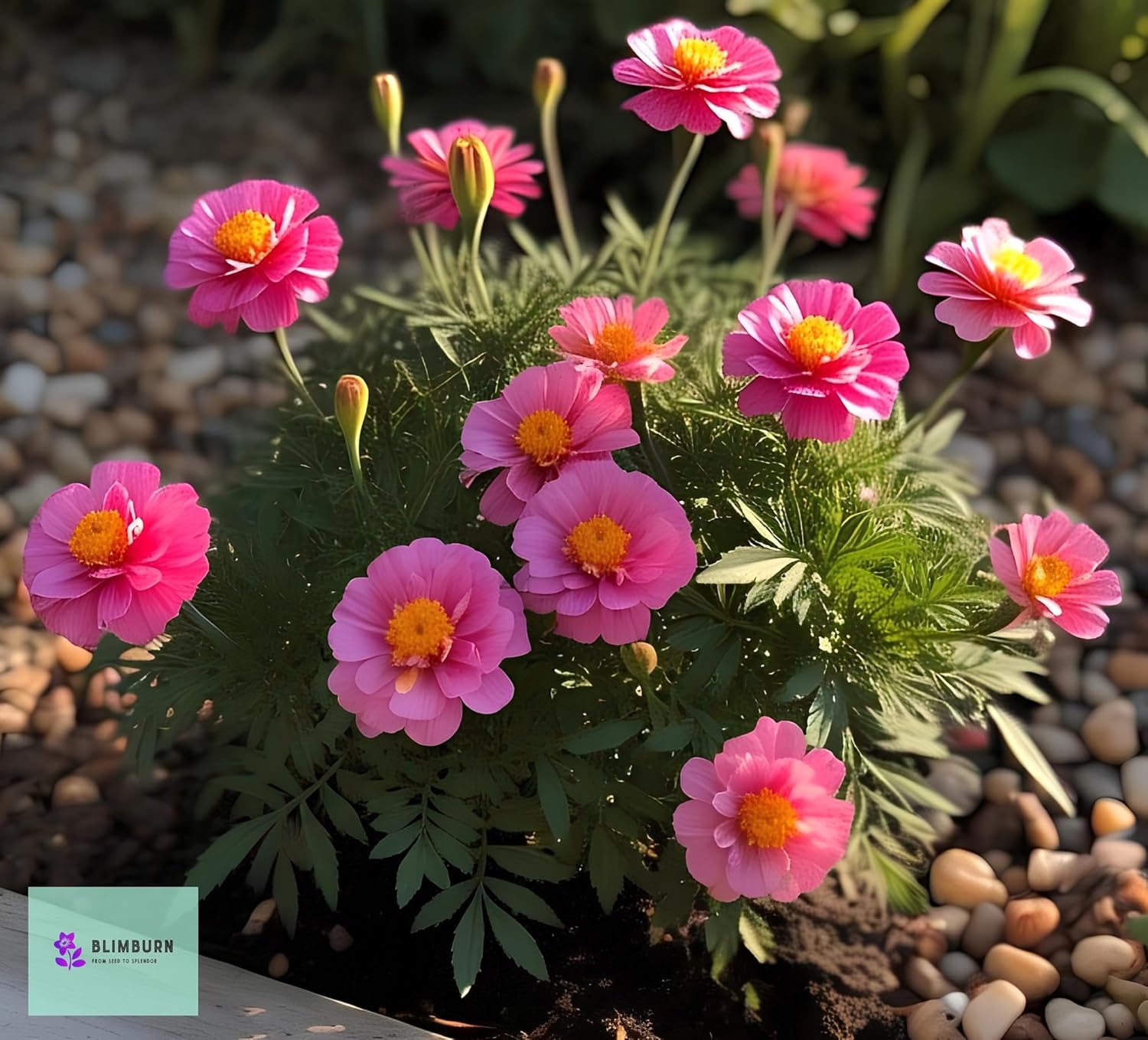BlimBurn Pink Hybrid Marigold Flower Seeds - 50pcs, Grow All Year Round, Low Maintenance, Grow Indoor Outdoor - Seeds Ville
