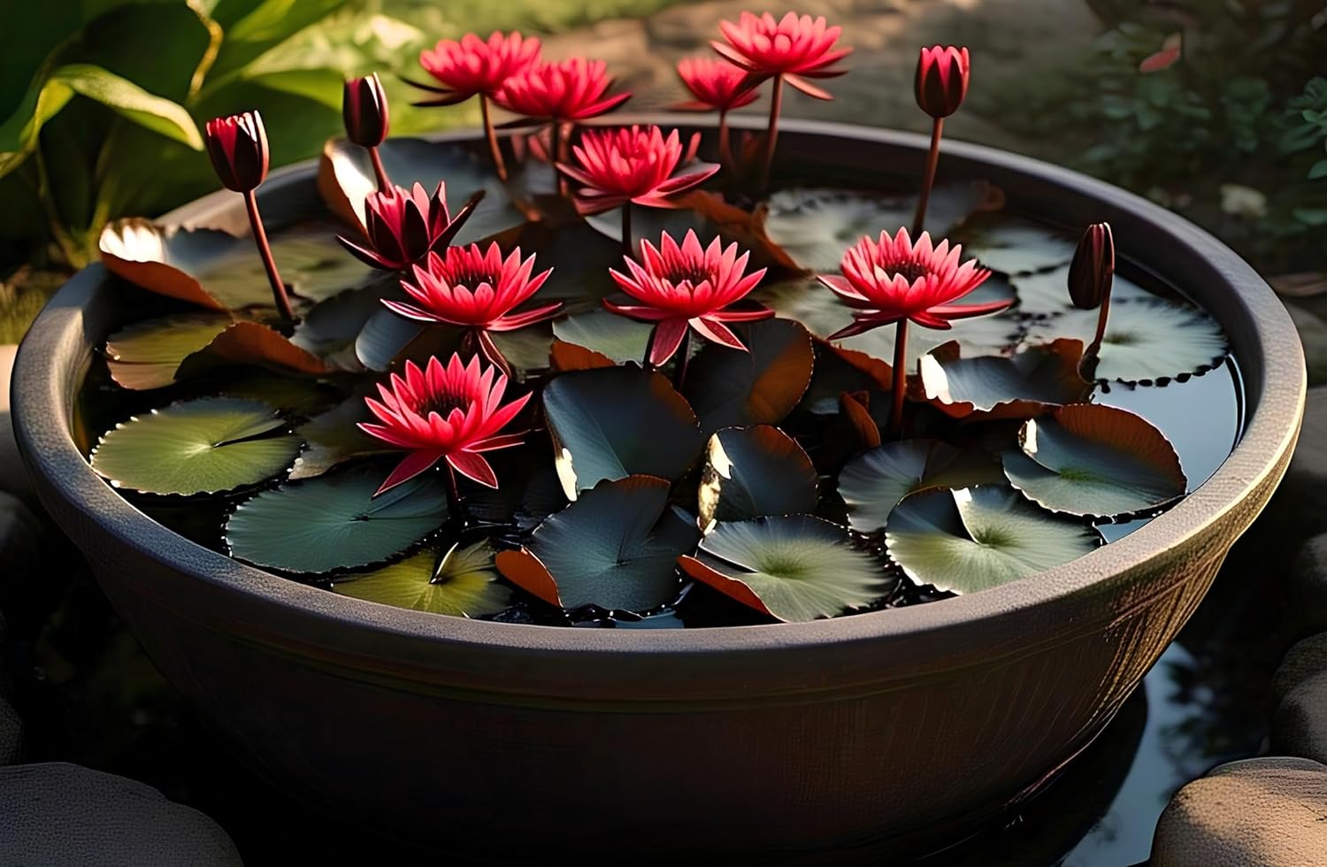 Rare Red Black Lotus Seed Mini Water lily Flower Seeds 15 Seeds - Seeds Ville