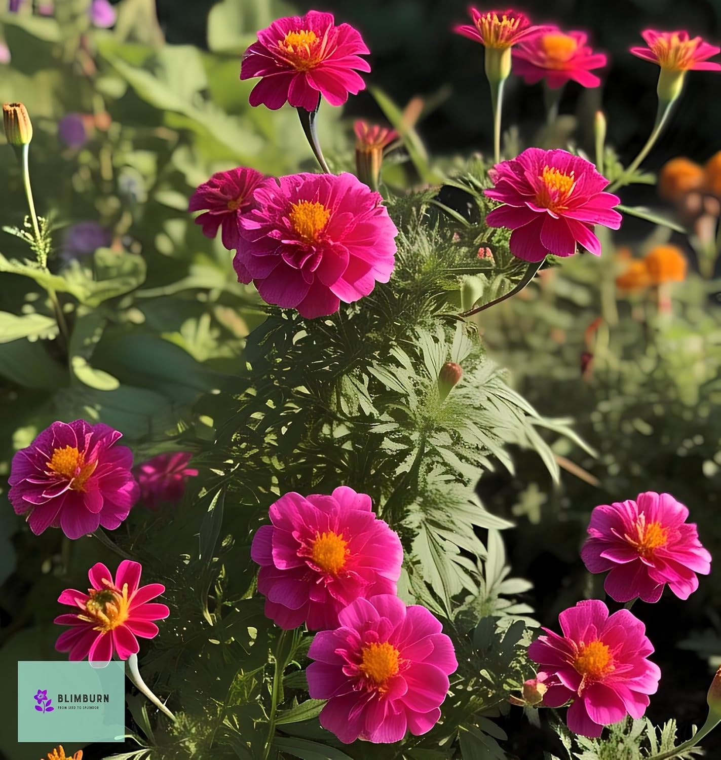 BlimBurn Pink Hybrid Marigold Flower Seeds - 50pcs, Grow All Year Round, Low Maintenance, Grow Indoor Outdoor - Seeds Ville