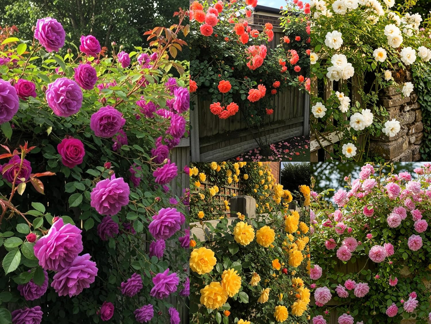 Elegant Climbing Rose Flower Seeds Pack - Mix of 9 Stunning Colors, 200 Seeds - Easy to Grow, Fragrant