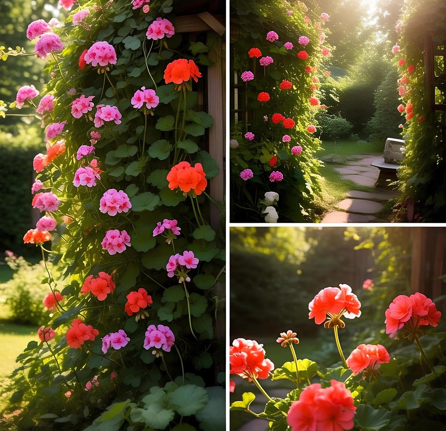 Geranium Climbing Flower Seeds - 50+ Pcs, Rare Variety, Blooms in Every Season - Seeds Ville