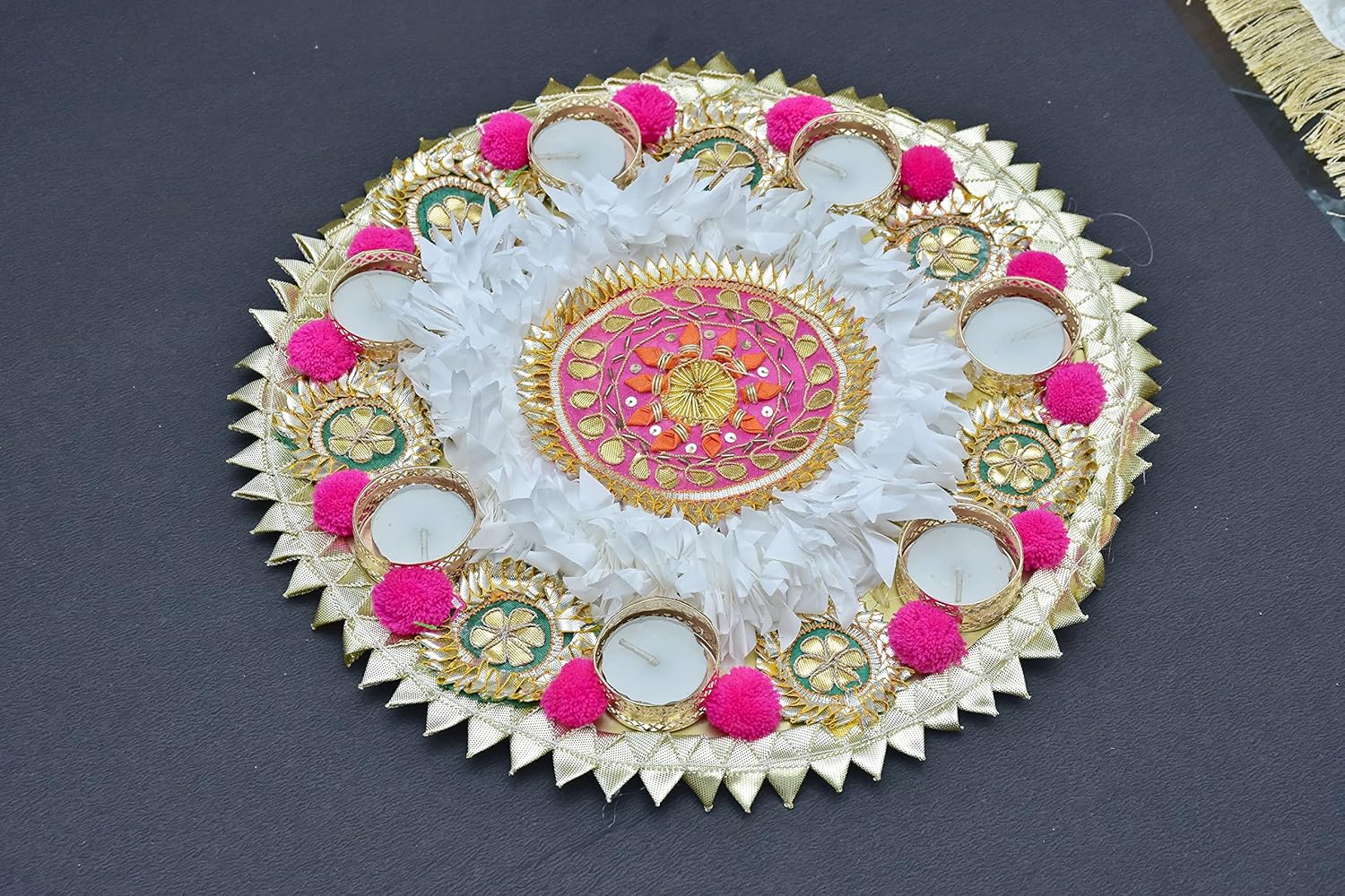 Urban Turtle Artificial Flowers Tealight Holder Rangoli Mats for Diwali Decoration Gift Item Flower Decor Diya - Seeds Ville