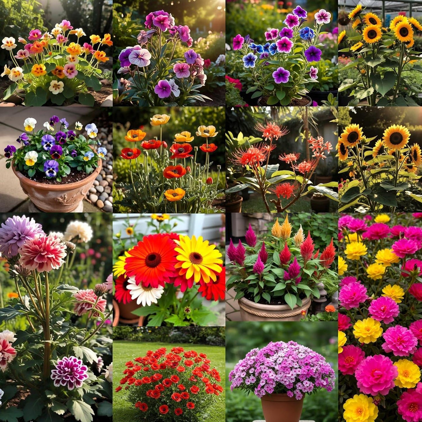 50 Varieties HYBRID Flower Seeds Combo - All Year Flower Seeds Combo Pack- 2100+ Pcs - Summer & Winter Flower Combo. - Seeds Ville