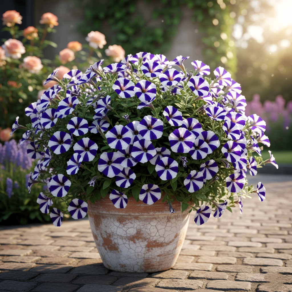 Seeds Ville Great Petunia Seeds - Half Blue and Half White - 100 Pcs - Seeds Ville