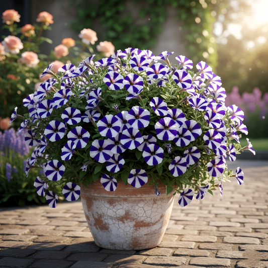 Seeds Ville Great Petunia Seeds - Half Blue and Half White - 100 Pcs - Seeds Ville