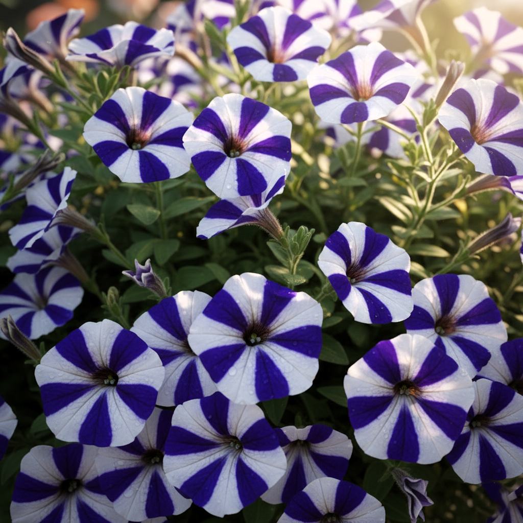 Seeds Ville Great Petunia Seeds - Half Blue and Half White - 100 Pcs - Seeds Ville