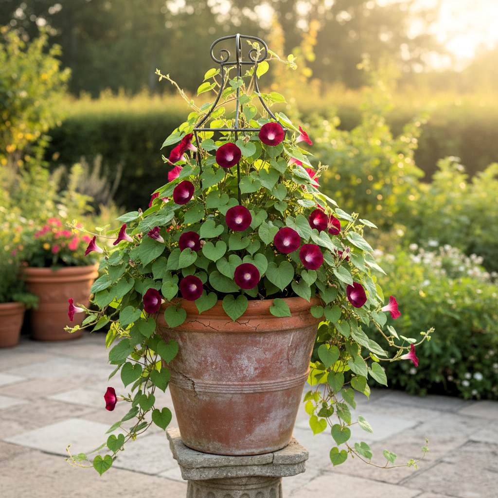 35+ seeds/pack CRIMSON RAMBLER MORNING GLORY FLOWER SEEDS/ PERENNIAL / IPOMOEA - Seeds Ville