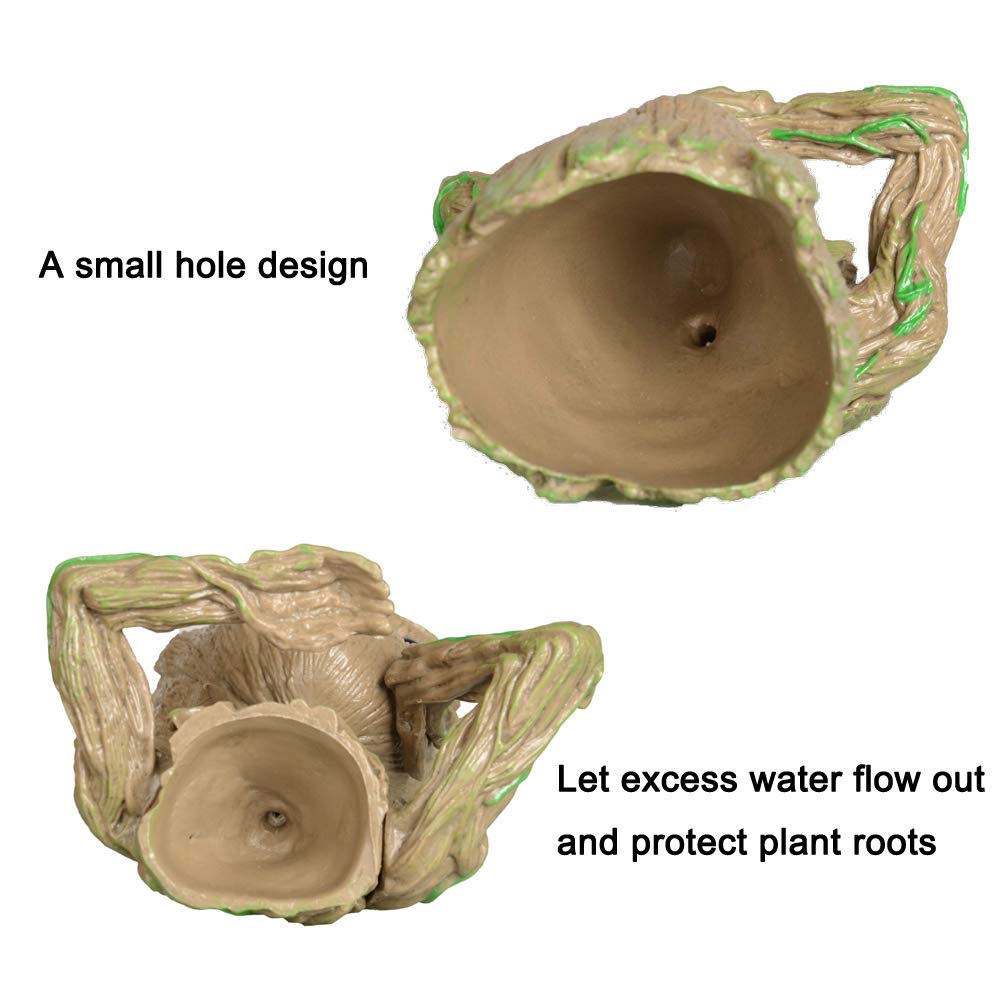 PVC Flower Pot - Brown, 14x9x8 cm, 1 Piece (Polyvinyl Chloride)