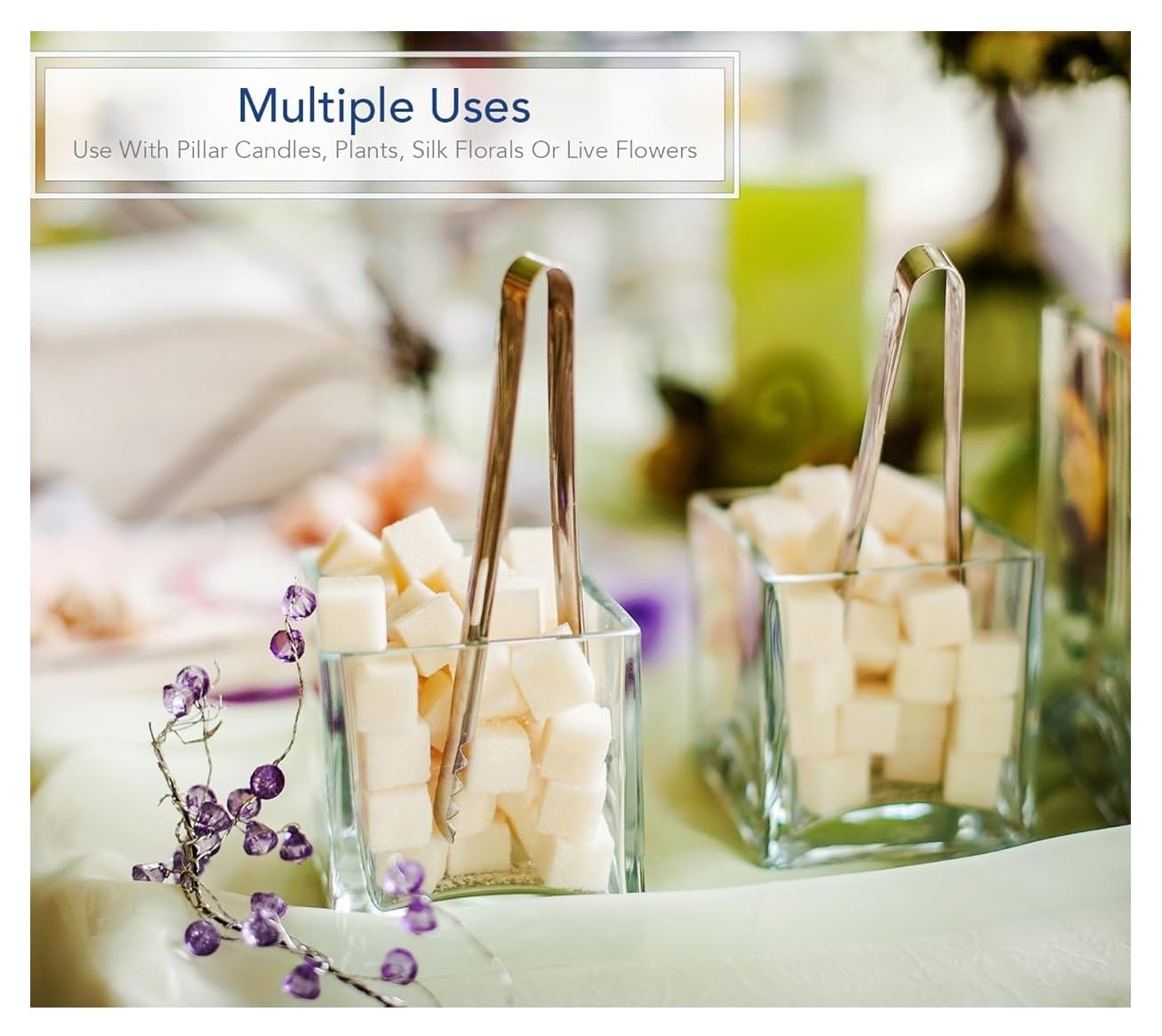 SPHINX Square Decorative Glass Vase for Flowers Live Plants Bamboo Money Plants Home Decor Office Living Room Table Decorations, Vases for Home Decor,Modern Glass Vase, Gift, VASE ONLY NO Flowers -