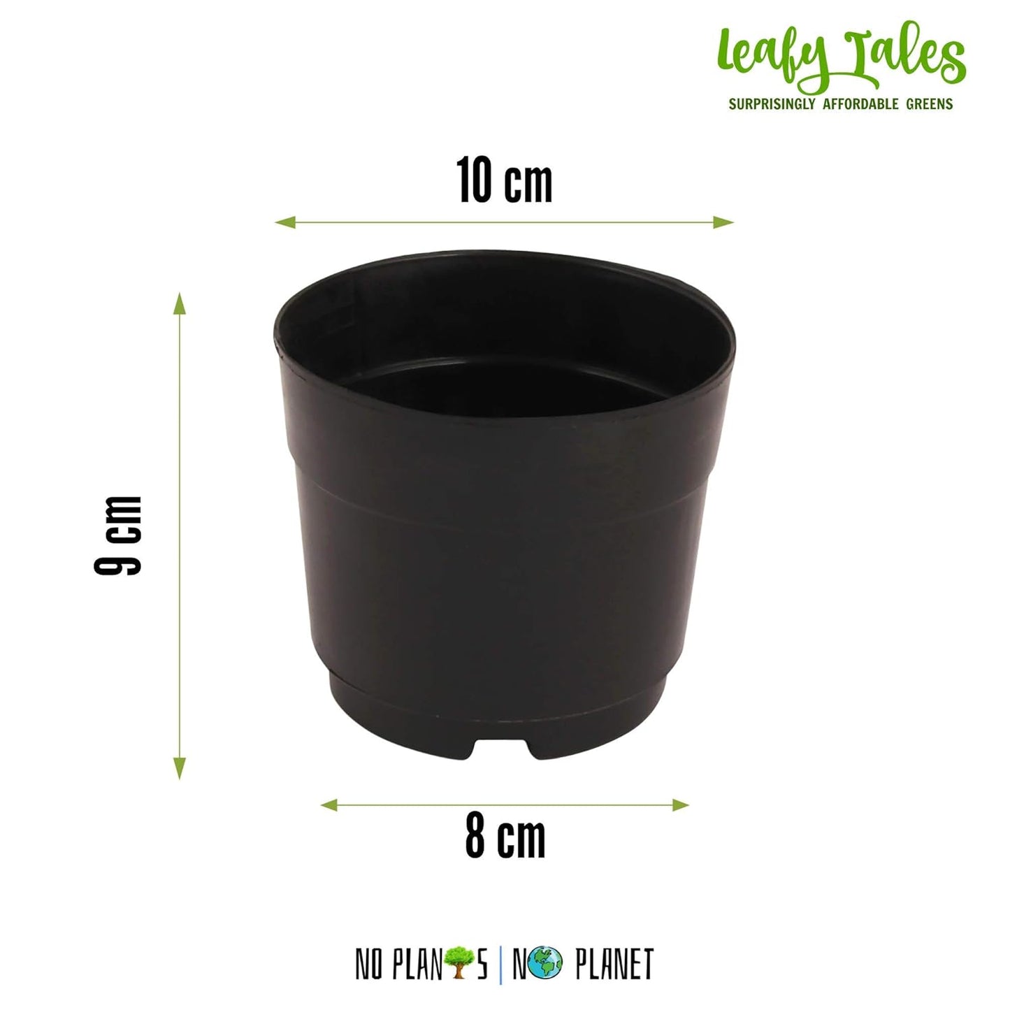 Leafy Tales Plastic Pots for Gardening,Nursery pots, Black Colour 4 inch Size, Pack of 30