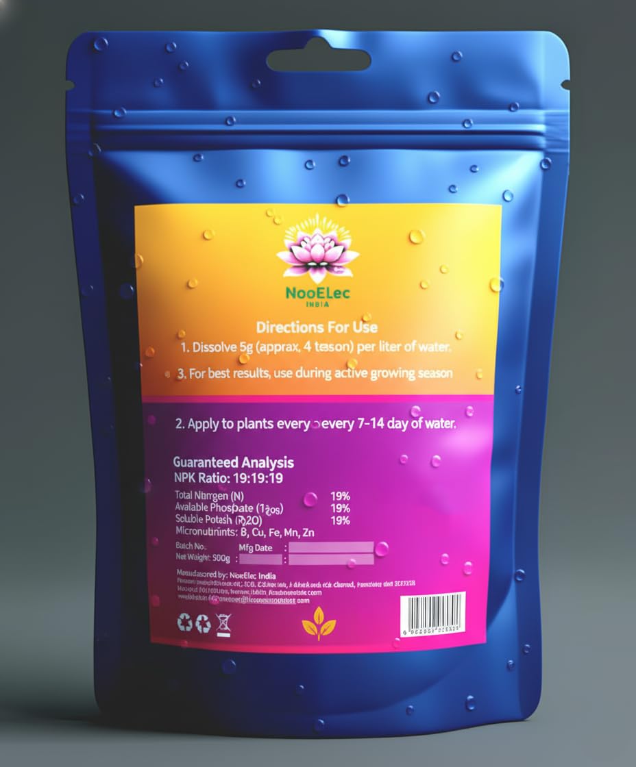 NPK 19-19-19 Plant Growth Booster - For Fruits, Vegetables & Flowers | 3X Results | No Leaf Burning & Plant Death Guaranteed. (250 Grams)