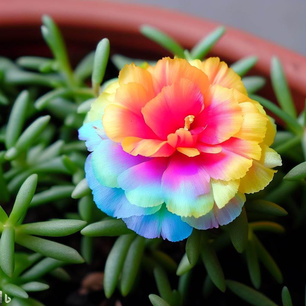 60+ Seeds- Rainbow Portulaca Exotic Flower Seeds Pack For Home Garden- Grow Year Round- All India