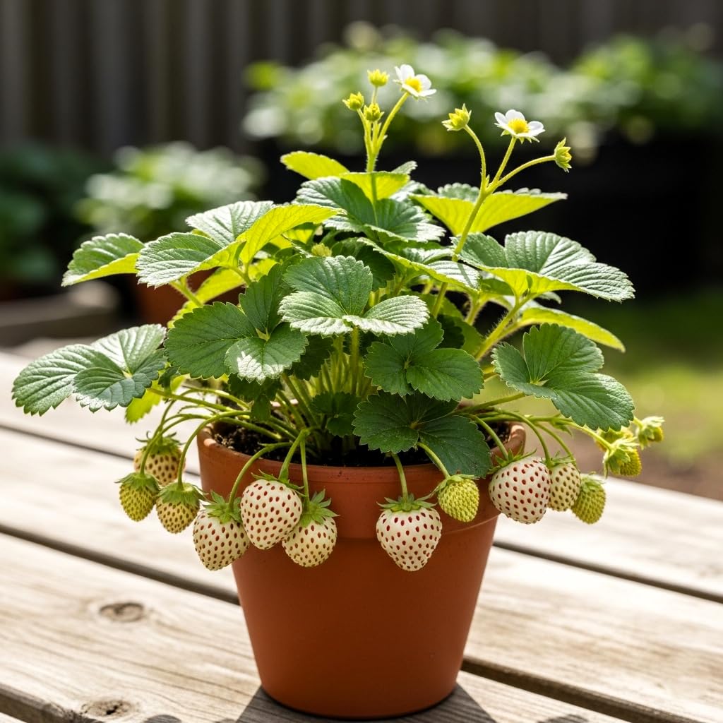 Organic Strawberry Seeds for Planting 60+ | 3 Dwarf Color Varieties | Non-GMO Fruit for Home Garden, Pots & Containers- 20 Seed Each Colour