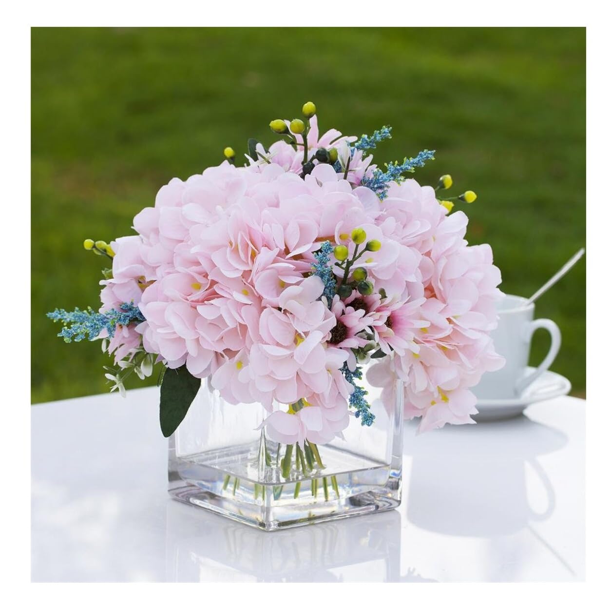 SPHINX Square Decorative Glass Vase for Flowers Live Plants Bamboo Money Plants Home Decor Office Living Room Table Decorations, Vases for Home Decor,Modern Glass Vase, Gift, VASE ONLY NO Flowers -